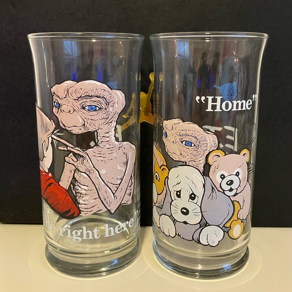 Vintage E.T. Glasses Pizza Hut 1982 Collector’s Series Lot Of 2 Home 1980s ET